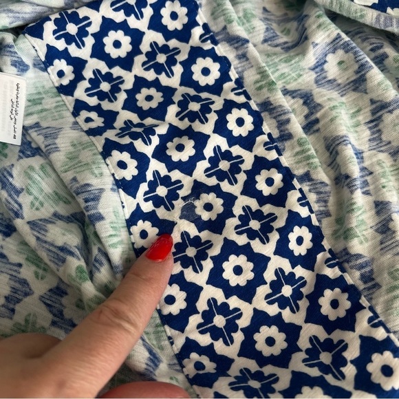 NEW Boden Doublecloth Blouson sleeve 100%Cotton top, navy green and white, sz 6 - Picture 13 of 13